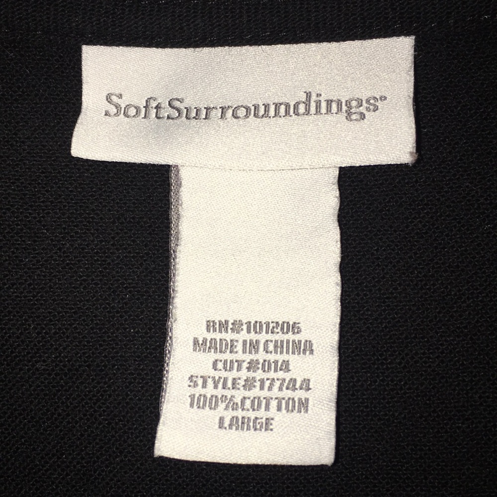 Soft surroundings cotton long sleeve tunic black - Picture 2 of 3